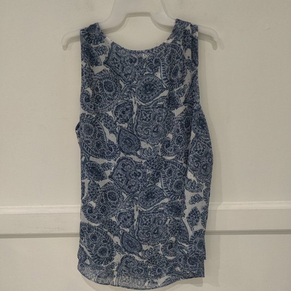 NWT Christina B Womens Sleeveless Double Layered Blouse Blue Size S $40 3HL99 - Picture 2 of 2